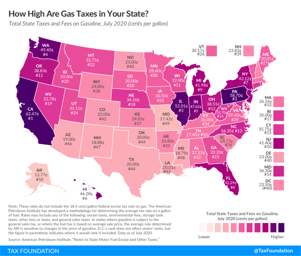 Gas Tax Rates By State 2020 State Fuel Excise Taxes Tax Foundation