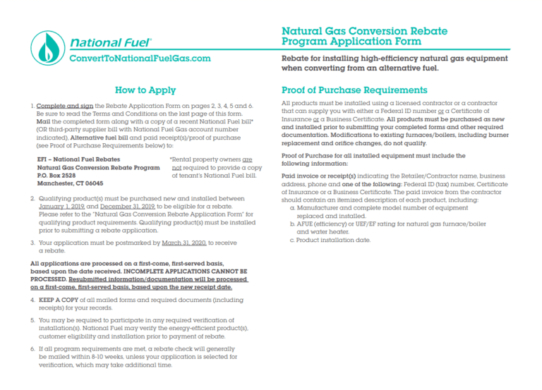 National Fuel Gas Rebate Gas Rebates