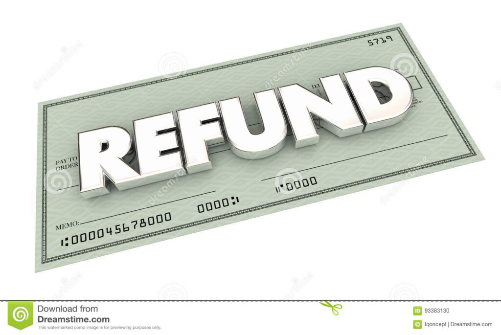 Refund Check Rebate Money Back Payment Stock Illustration 