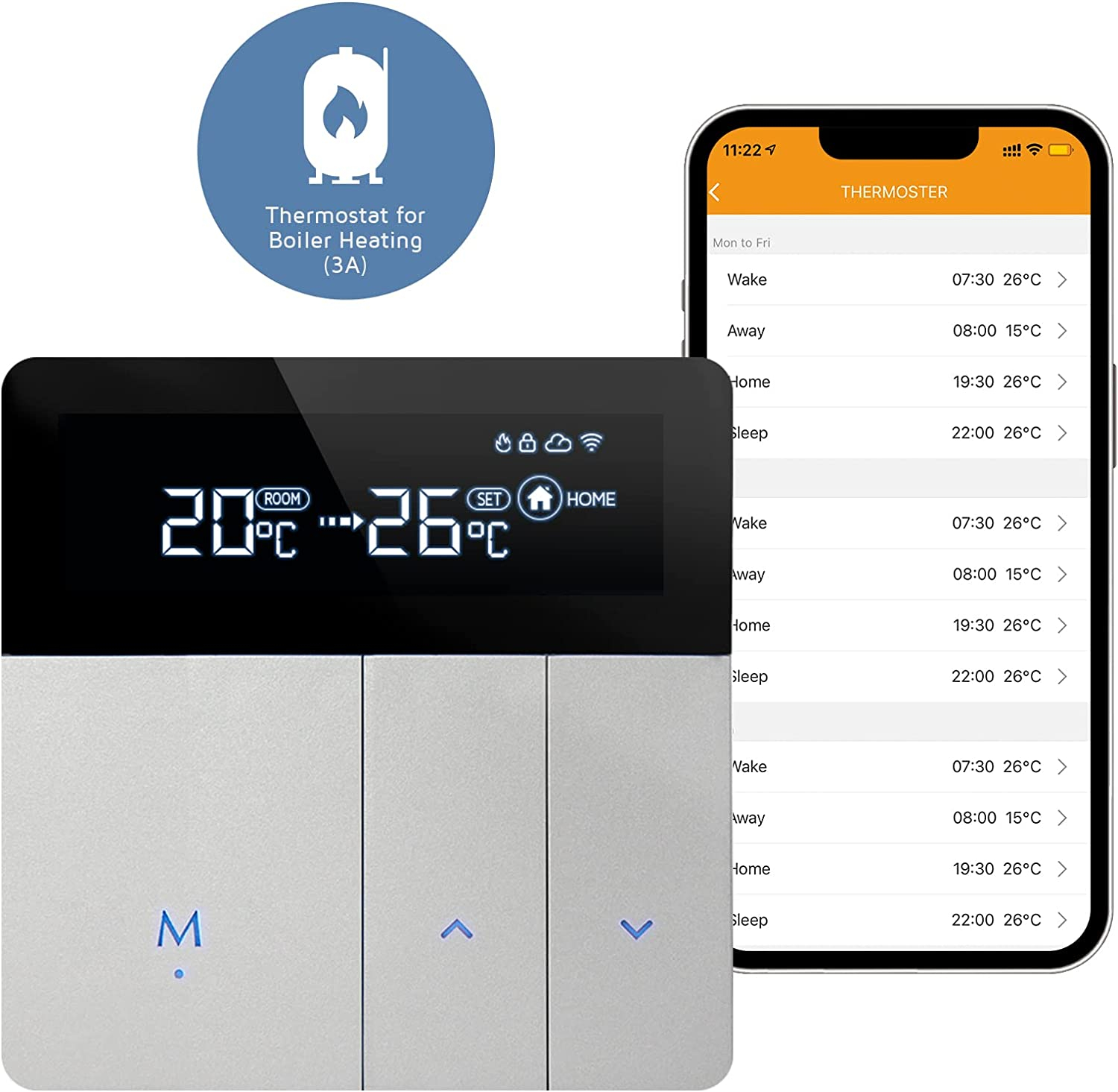 Smart Thermostat Gas Wasserboiler Heizung Programmierbare WiFi 