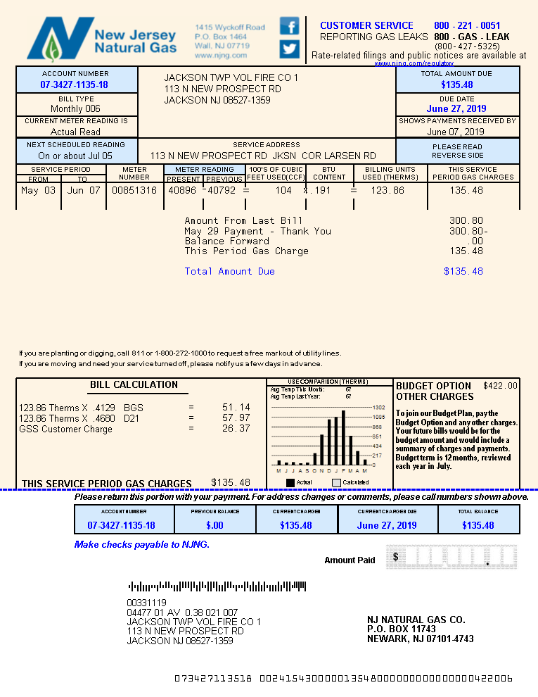 View Your Bill New Jersey Natural Gas Gas Service New Jersey Gas