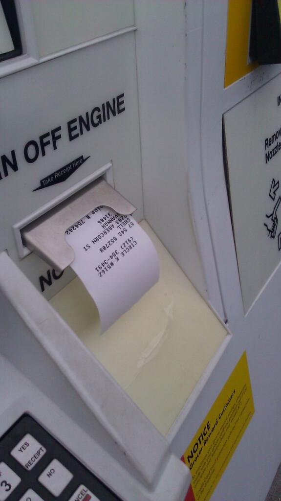 5 Shell Gas Station Receiving Receipt Shell Gas Station Gas 