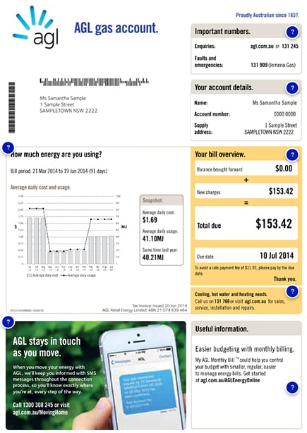 AGL Gas Bill