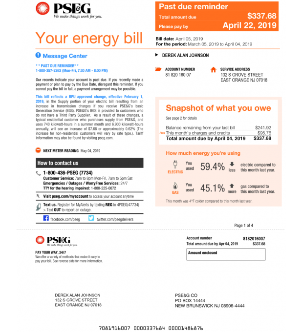 Electric Bill PSE G Gas Bill Cps Energy Bills