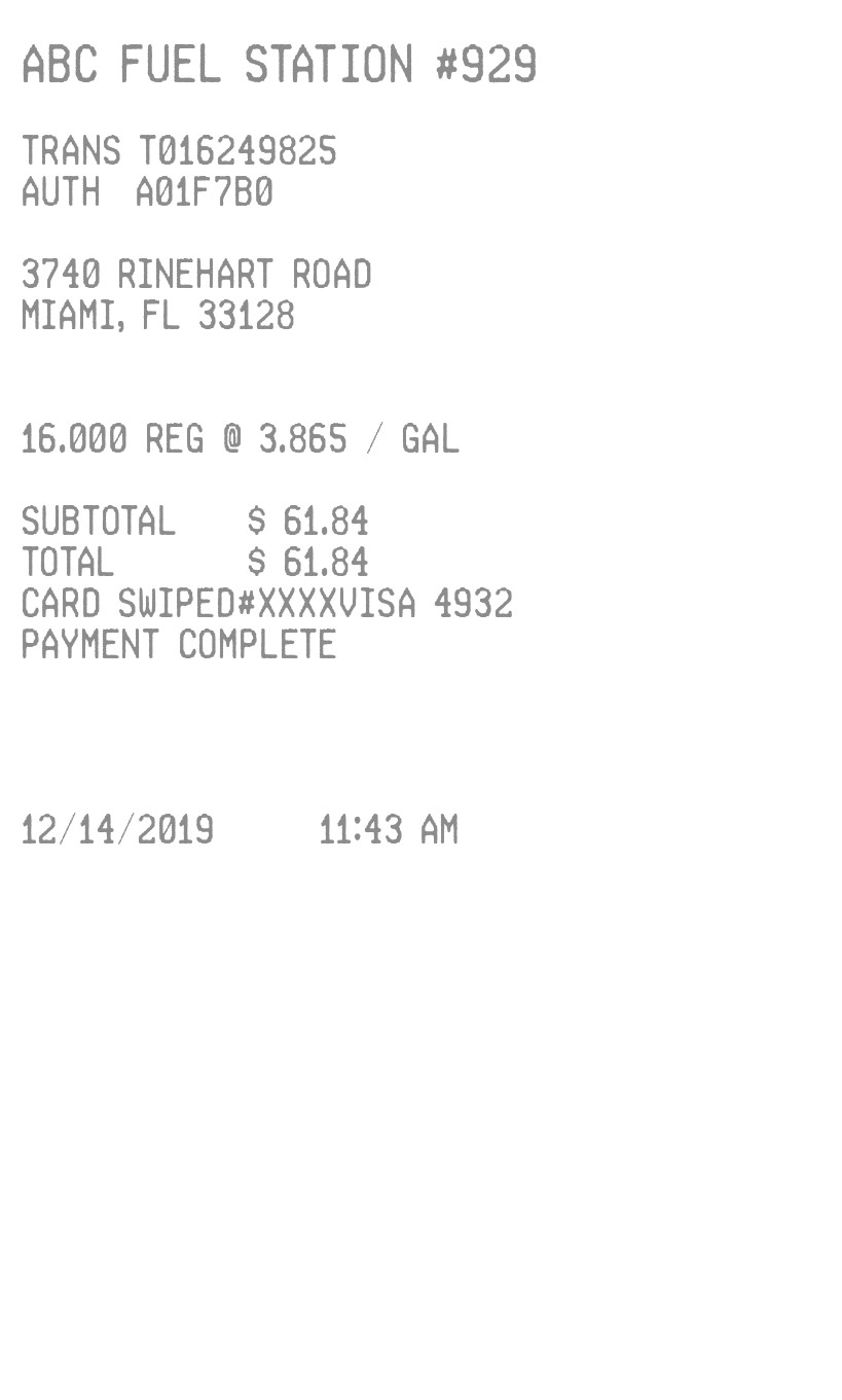 Fuel Station Receipt Maker