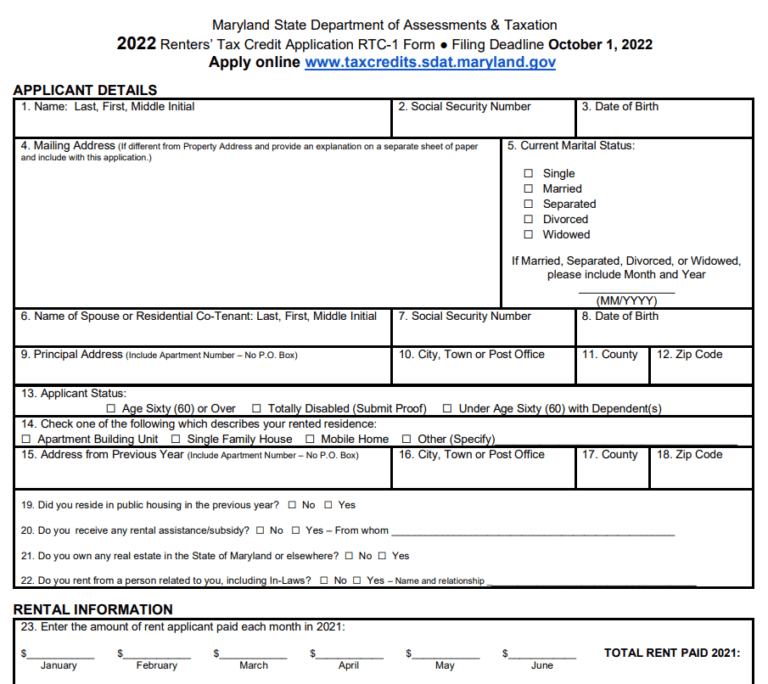 Maryland Energy Rebates 2023 Printable Rebate Form