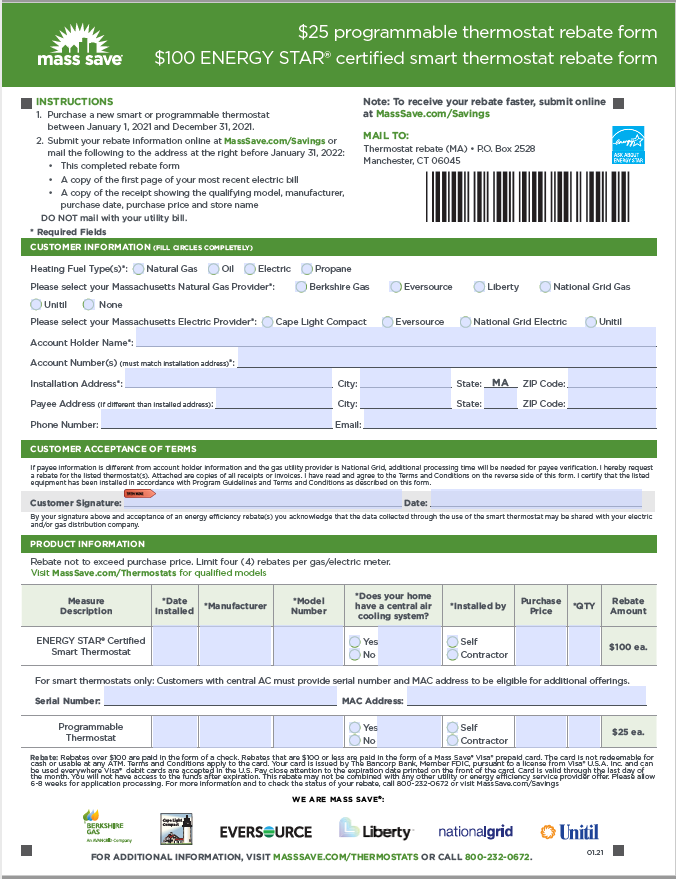 Mass Save Thermostat Rebate Mass Save Rebate