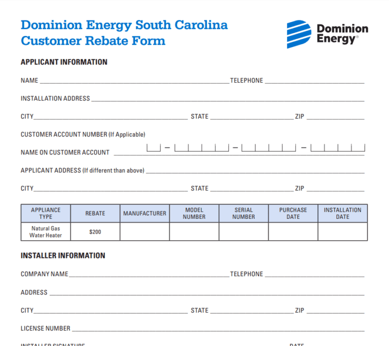 Mn Energy Rebate Forms Printable Rebate Form