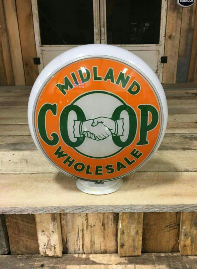 Original Midland Co Op Gas Globe Vintage Gas Pumps Old Gas Pumps 