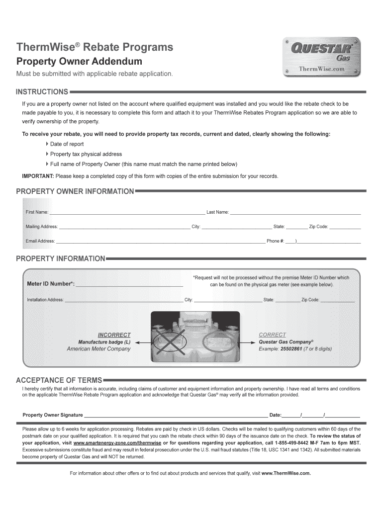 Questar Gas Rebates Form Fill Out And Sign Printable PDF Template