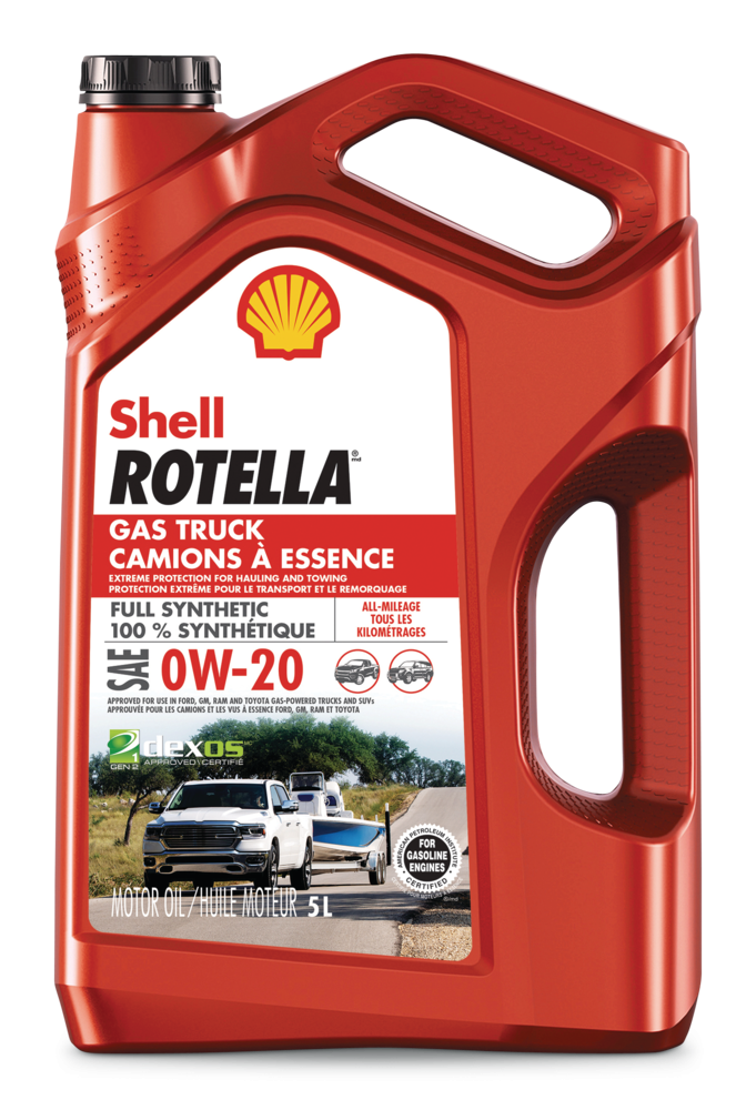 Shell Rotella Gas Truck 0W20 Synthetic Engine Motor Oil 5 L Canadian