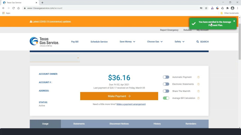 Texas Gas Service Bill Pay